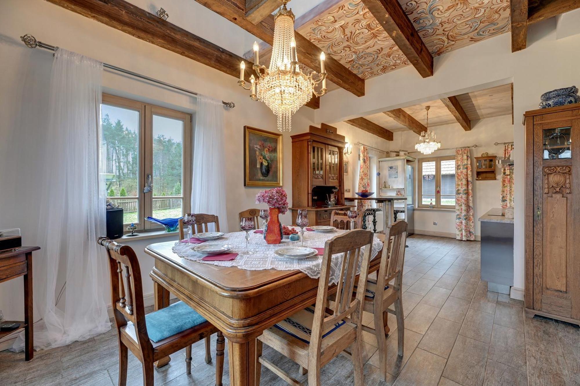 Lesny Dworek Sominy - Dom Z Sauna I Kominkiem Exterior foto